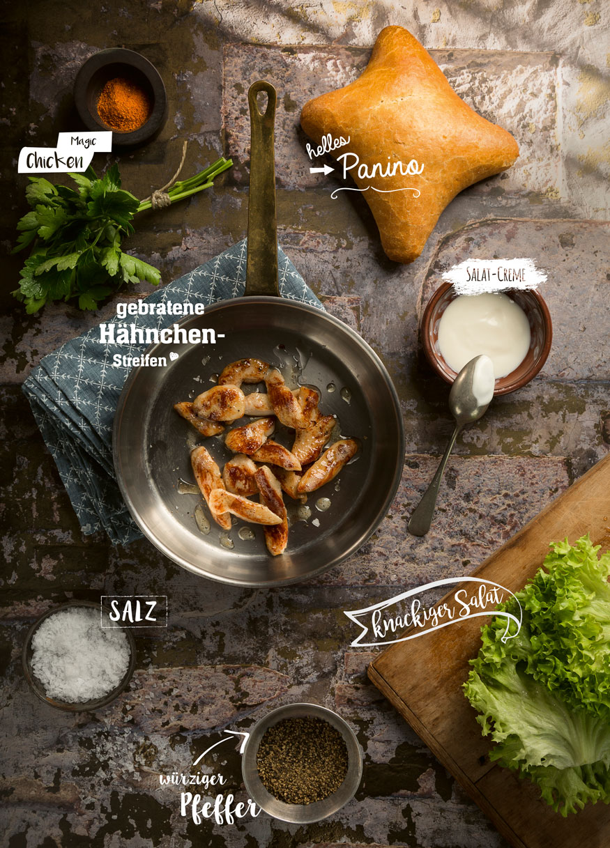 Zutaten chicken Panini ibis Hotels Snack & Drinks Speisekarte designed by food & co by baum & garten foodagentur in Frankfurt